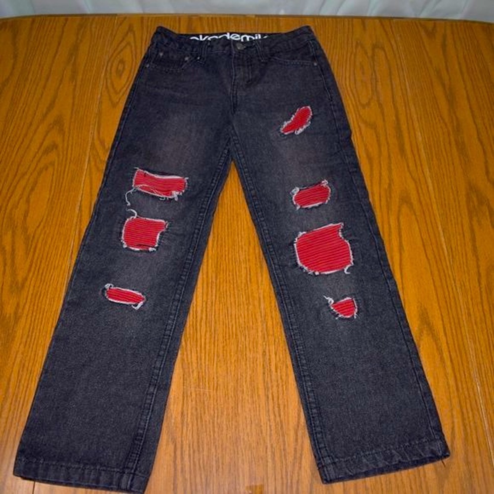 Akademiks Black Distressed Midrise Size 10